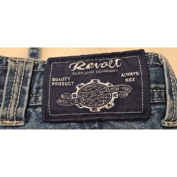 REVOLT Jeans Co. Women's 3 Cargo Denim Streetwear Y2K Utility Skater Distressed - Picture 11 of 13
